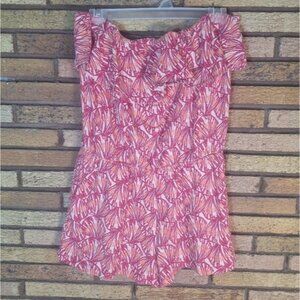 Vineyard Vines Small Pink and Orange Seashell Romper